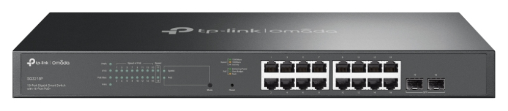 TP-Link Omada SG2218P switch Gestionado L2/L2+ Gigabit Ethernet (10/100/1000) Energía sobre Ethernet (PoE) 1U Negro