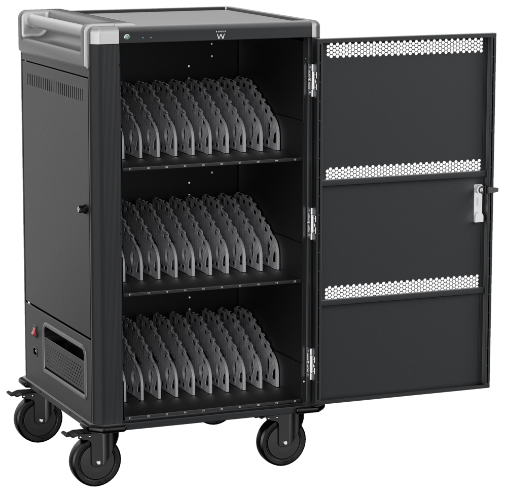 Ewent EW1700 carrito y armario de dispositivo portátil Carro de gestión y carga para dispositivos portátiles Negro, Gris