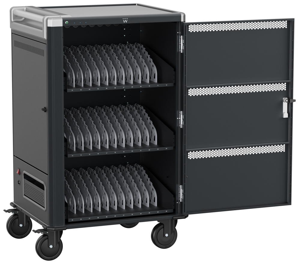 Ewent EW1701 carrito y armario de dispositivo portátil Armario de gestión y carga para dispositivos portátiles Negro, Gris