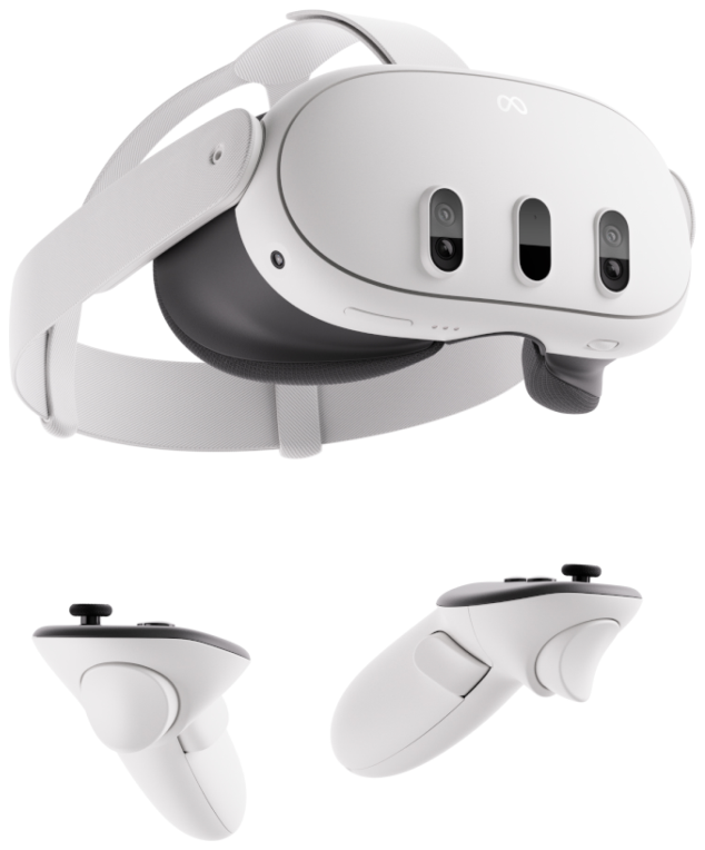 Meta Quest 3 Pantalla con montura para sujetar en la cabeza 515 g Negro, Blanco