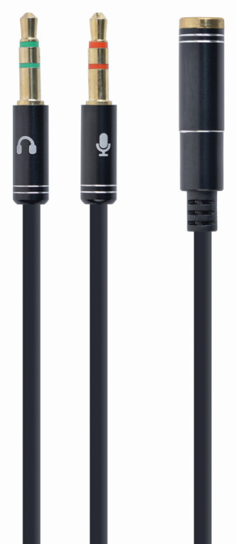Gembird !Adapter audio stereo 3.5mm mini Jack/4PIN/ cable de audio 0,2 m 3,5mm 2 x 3.5mm Negro