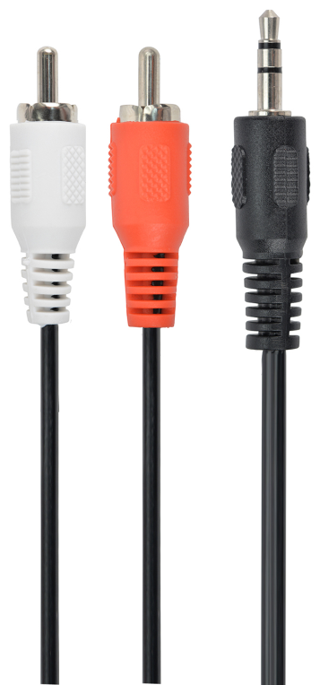 Gembird 1.5m, 3.5mm/2xRCA, M/M cable de audio 1,5 m 3,5mm Negro, Rojo, Blanco