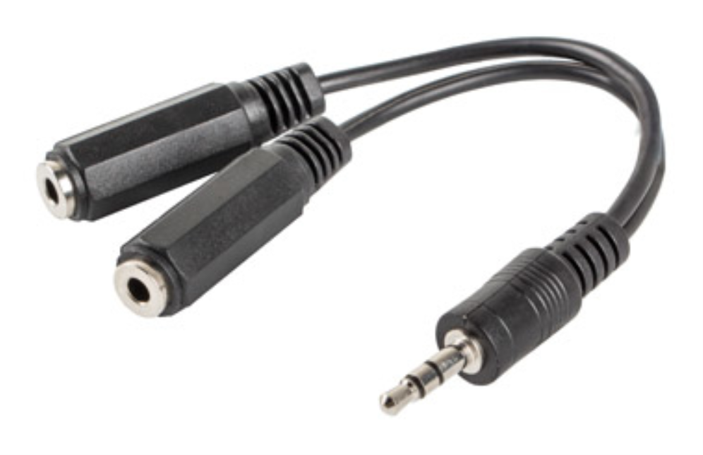 Lanberg AD-0024-BK cable de audio 0,1 m 3,5mm 2 x 3.5mm Negro