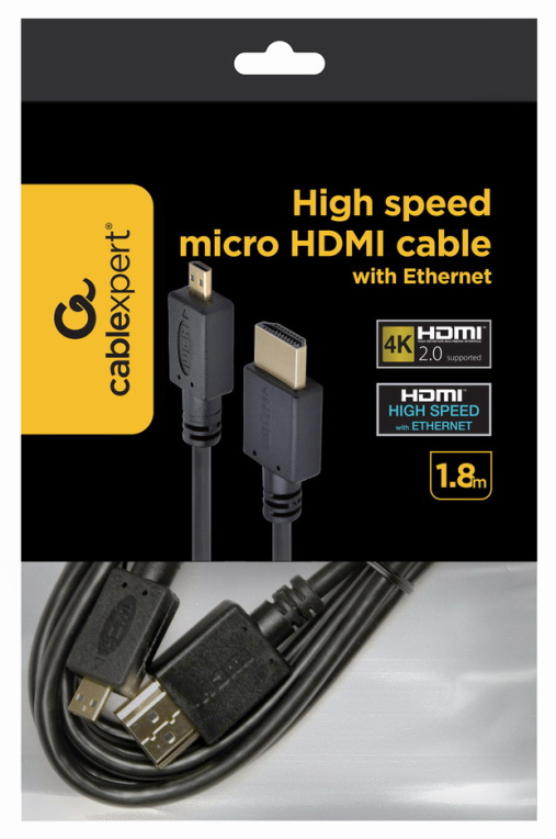 Gembird 1.8m HDMI-M/micro HDMI-M cable HDMI 1,8 m HDMI tipo A (Estándar) HDMI tipo D (Micro) Negro