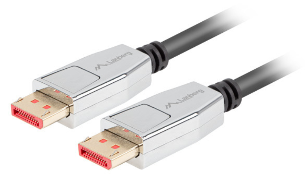 Lanberg CA-DPDP-20CU-0010-BK cable DisplayPort 1 m Negro, Plata