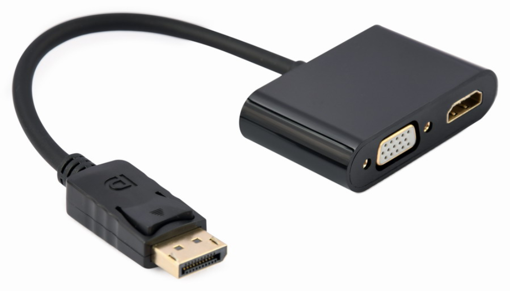 Gembird A-DPM-HDMIFVGAF-01 cable DisplayPort 0,1 m Negro