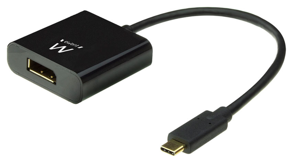 Ewent EW9825 adaptador de cable de vídeo 0,15 m USB Tipo C DisplayPort Negro