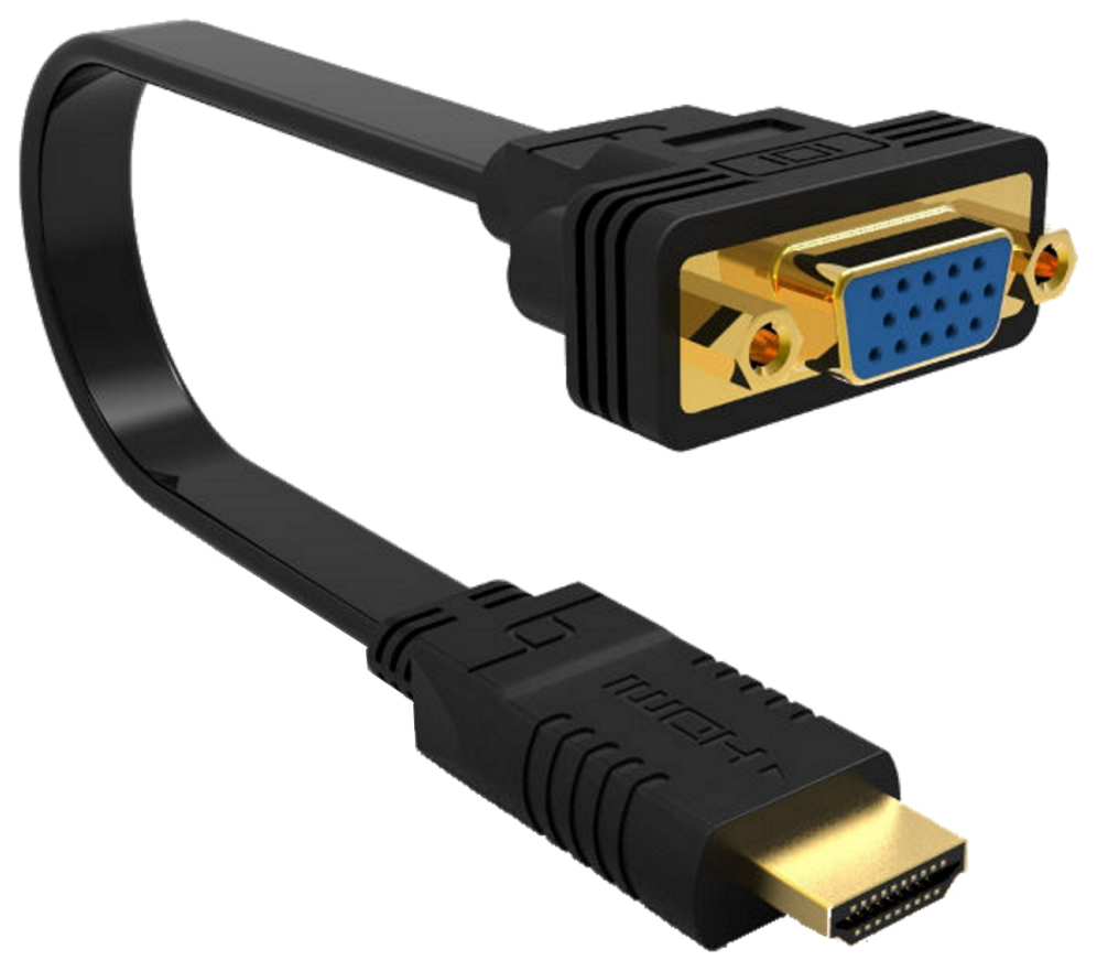 Ewent EW9869 adaptador de cable de vídeo 0,15 m HDMI tipo A (Estándar) VGA (D-Sub) Negro
