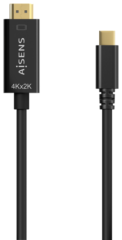 AISENS Cable Conversor USB-C A HDMI 4K@30Hz, USB-C/M-HDMI/M, Negro, 1.8M