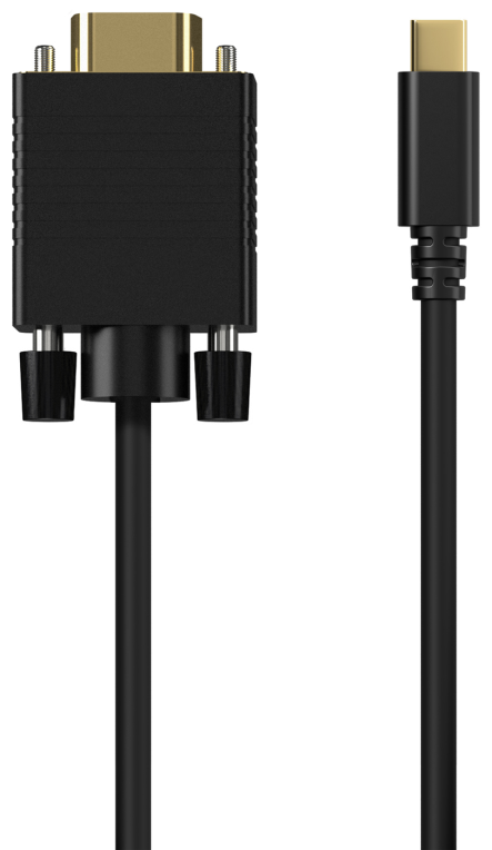 AISENS Cable Conversor USB-C a VGA, USB-C/M-HDB15/M, Negro, 0.8M