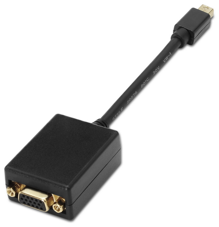 AISENS A125-0135 adaptador de cable de vídeo 0,15 m Mini DisplayPort VGA Negro