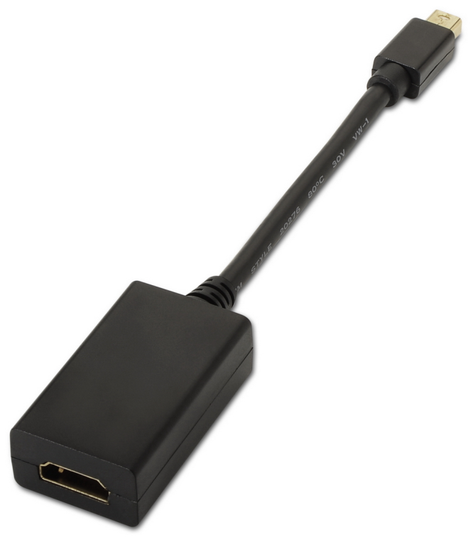 AISENS A125-0137 adaptador de cable de vídeo 0,15 m Mini DisplayPort HDMI Negro