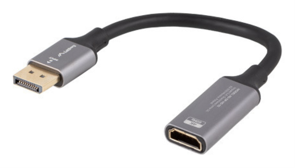 Lanberg AD-DP-HD-02 adaptador de cable de vídeo 0,2 m DisplayPort HDMI Plata