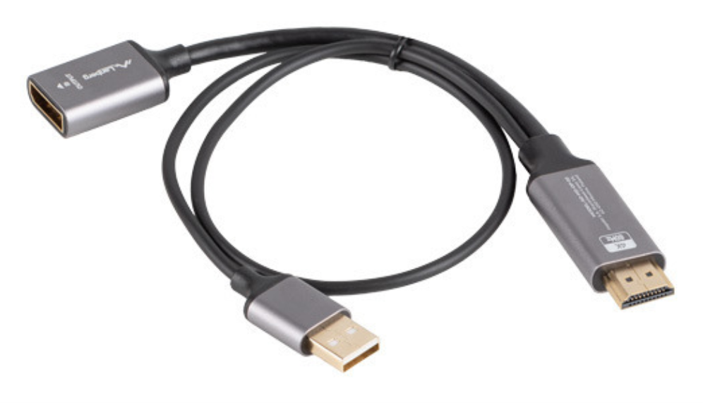 Lanberg AD-HD-DP-02 adaptador de cable de vídeo 0,2 m HDMI tipo A (Estándar) DisplayPort Plata