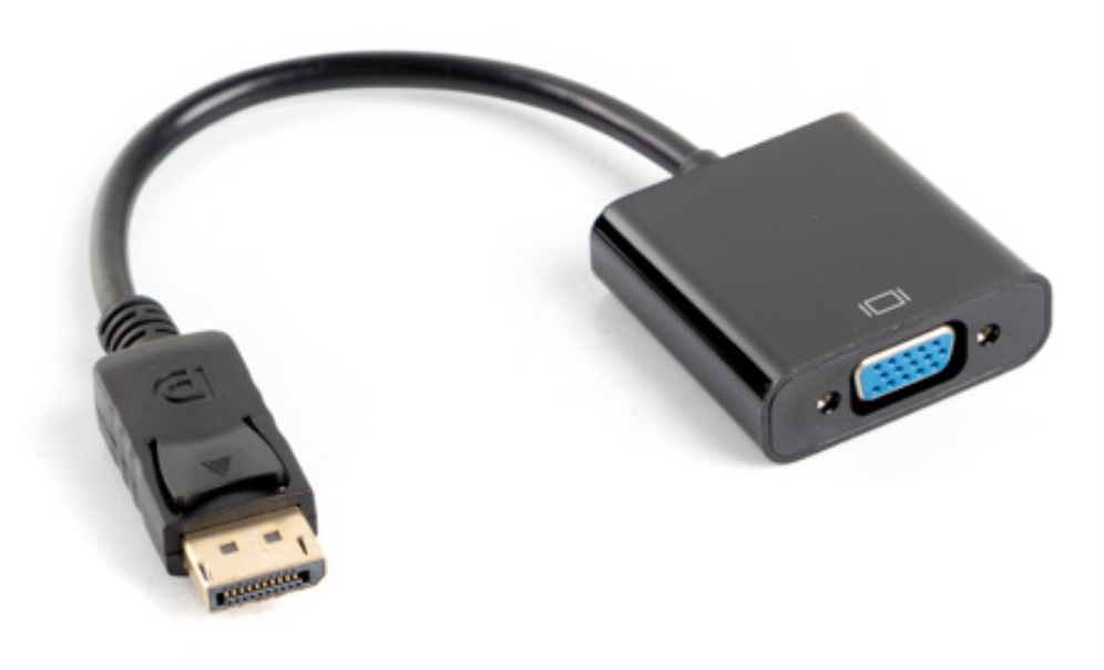 Lanberg AD-0002-BK adaptador de cable de vídeo 0,2 m VGA (D-Sub) DisplayPort Negro