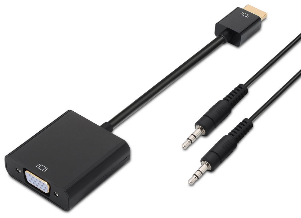 AISENS A122-0126 adaptador de cable de vídeo 0,1 m Negro