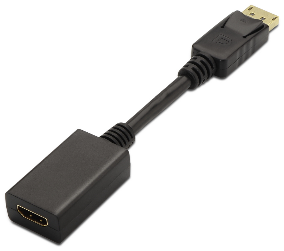 AISENS A125-0134 adaptador de cable de vídeo 0,15 m DisplayPort HDMI Negro