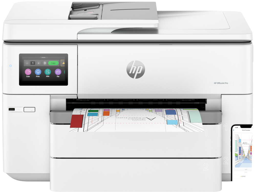 HP OfficeJet Pro 9730e Inalámbrico All-in-One Color Impresora, Servicio Instant Ink; Impresión a doble cara