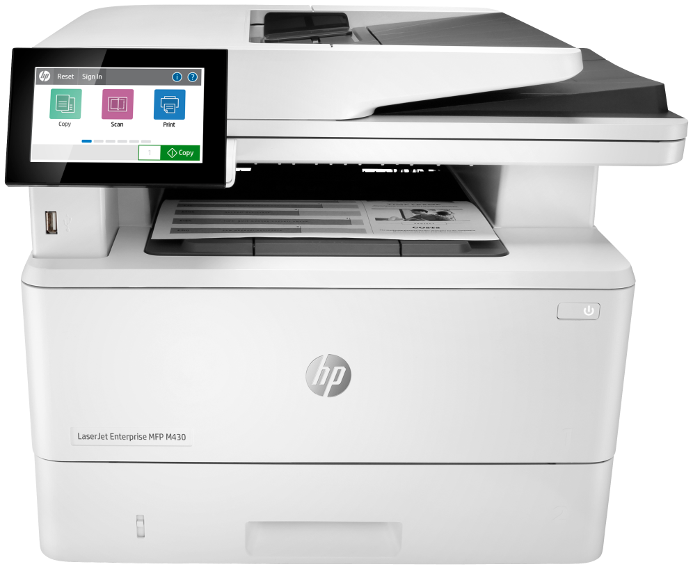 HP LaserJet Enterprise M430f Multifunction Blanco y negro Impresora, Solo Ethernet; Fotocopiadora, escáner