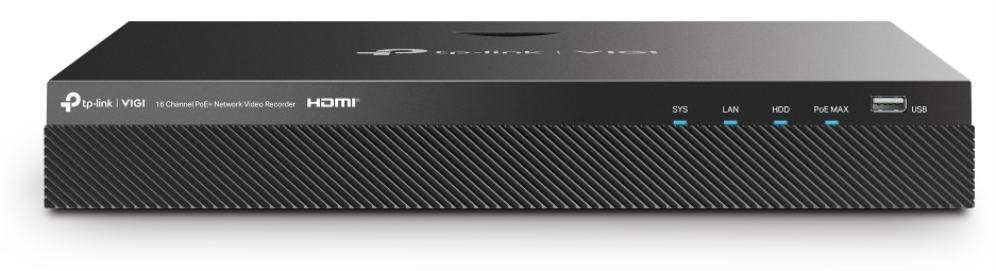 TP-Link VIGI NVR2016H-16P Grabadore de vídeo en red (NVR) Negro