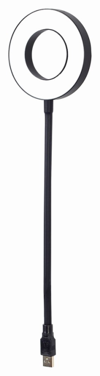 Gembird NL-LEDRING-01 aparato USB Negro, Blanco Lámpara