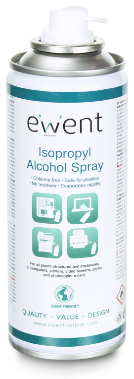 Ewent EW5613 kit de limpieza para computadora Impresora, Portátil, Escáner, PC Espray para limpieza de equipos 200 ml