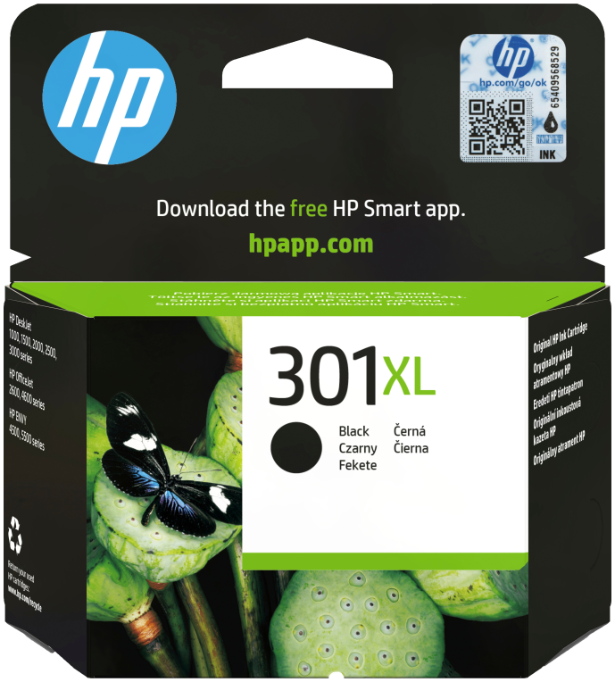 HP Cartucho de tinta original 301XL de alta capacidad negro