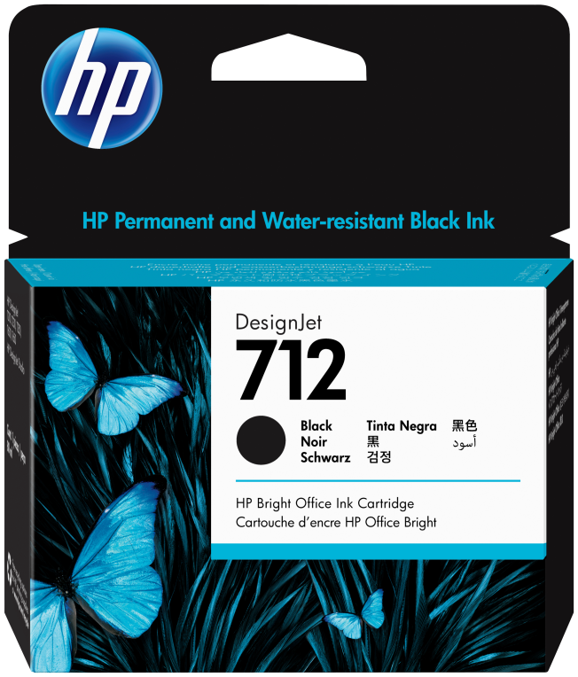 HP Cartucho de Tinta DesignJet 712 negro de 80 ml