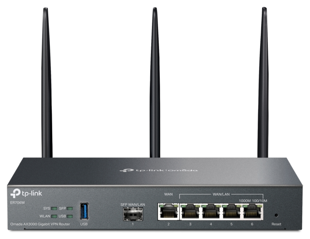 TP-Link Omada ER706W router inalámbrico Gigabit Ethernet Doble banda (2,4 GHz / 5 GHz) Negro