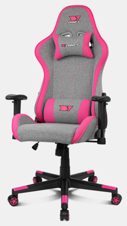 DRIFT DR90 PRO Silla para videojuegos de PC Asiento acolchado Gris, Rosa