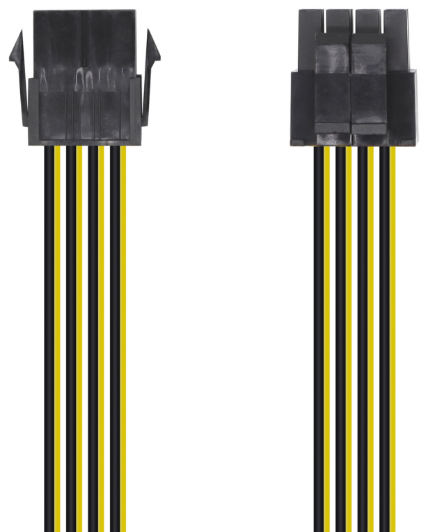 AISENS Cable Alimentación, 8pin/H-4+4pin/M, 30cm