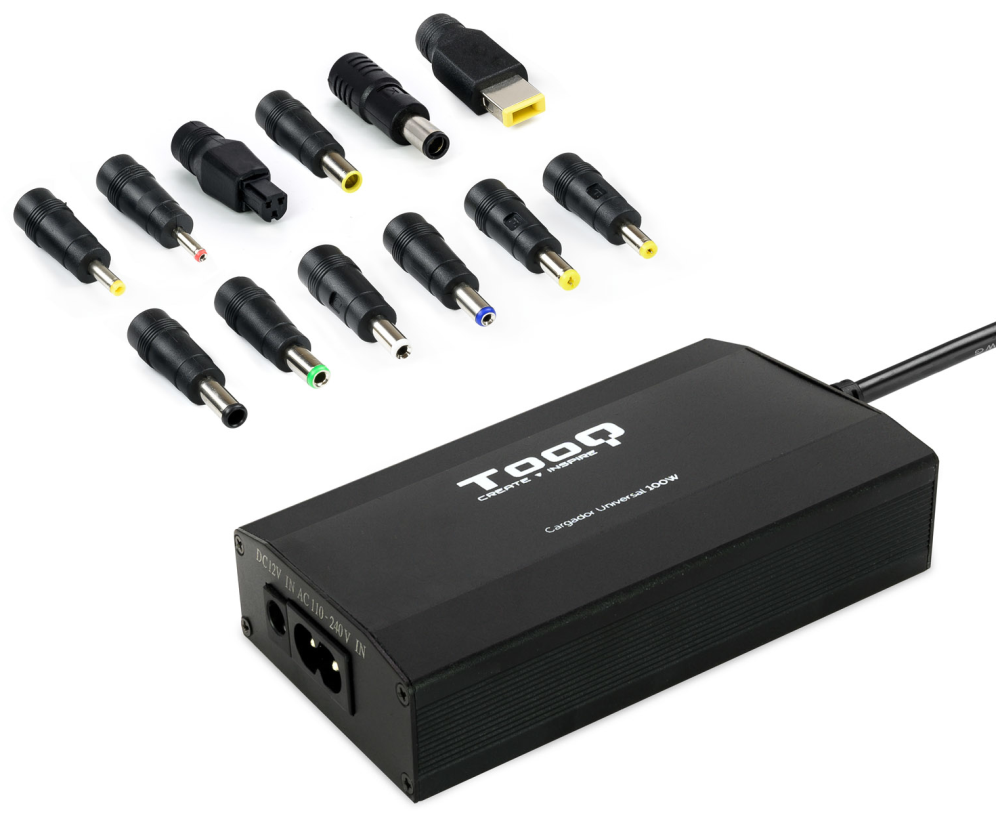 TooQ TQLC-100BS01M adaptador e inversor de corriente Auto/Interior Negro