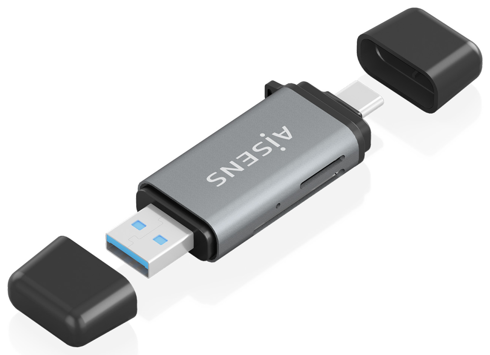 AISENS ASCR-2AC11-GR lector de tarjeta USB 3.2 Gen 1 (3.1 Gen 1) Type-A/Type-C