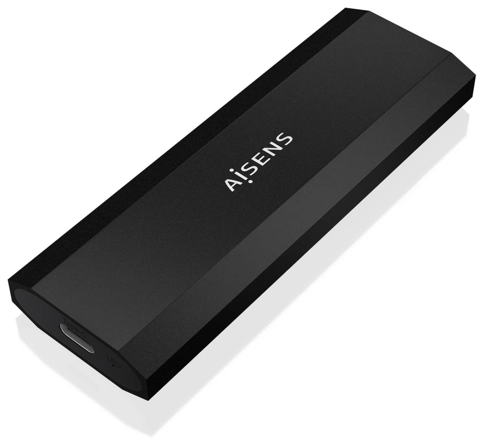 AISENS ASM2-028B caja para disco duro externo Caja externa para unidad de estado sólido (SSD) Negro