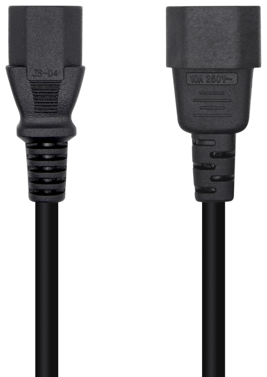 AISENS Cable Alimentación CPU, C13/H-C14/M, Negro, 3.0m