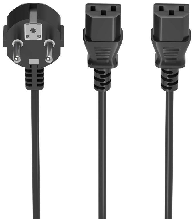 AISENS A132-0865 cable de transmisión 3 m CEE7/7 Acoplador C13 2 x