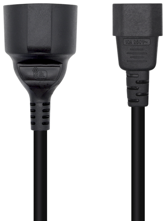 AISENS Cable Alimentación 16A, C14/M A CEE7/H, 25cm