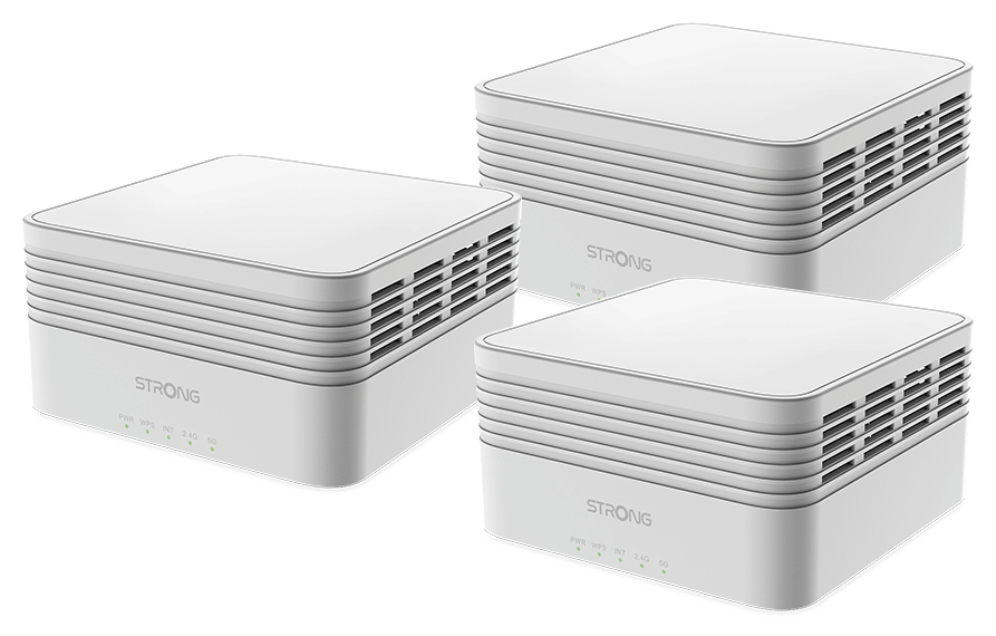 Strong MESHTRIAX3000 sistema Wi-Fi Mesh (Wi-Fi en malla) Doble banda (2,4 GHz / 5 GHz) Wi-Fi 6 (802.11ax) Blanco 3 Interno