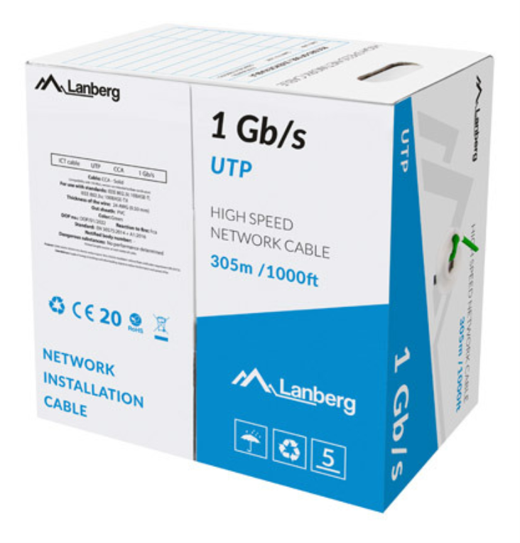 Lanberg LCU6-10CC-0305-G cable de red Verde 305 m U/UTP (UTP)