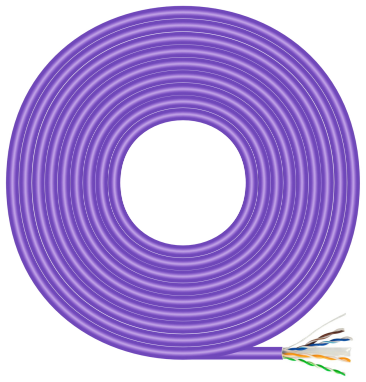 AISENS Cable de Red RJ45 LSZH Cat.6 UTP Rigido AWG23 CCA (Aleacion), Violeta, 100M