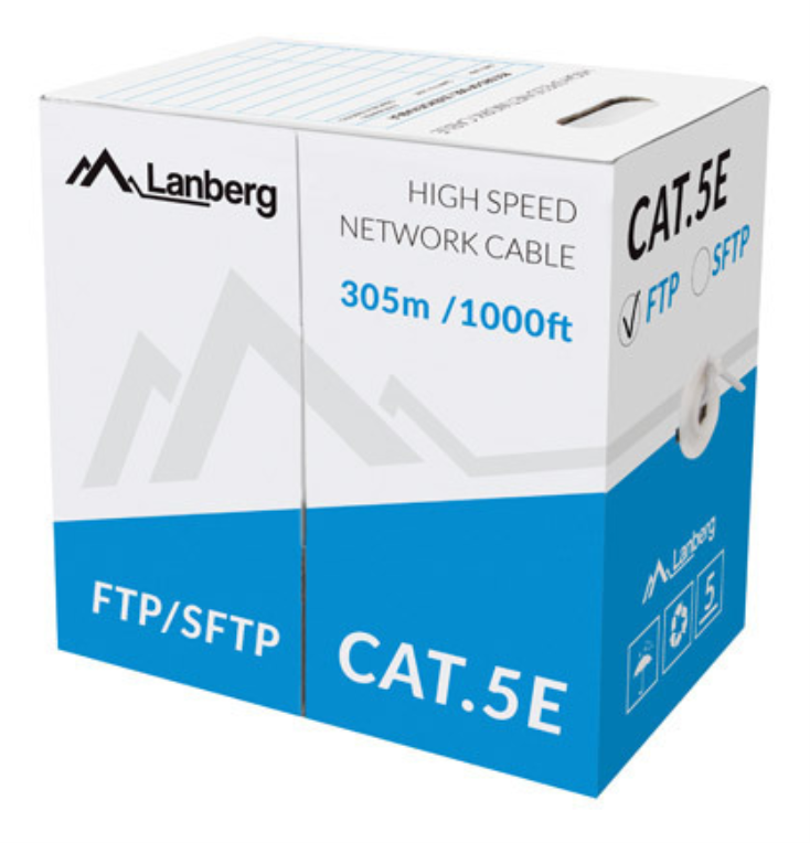 Lanberg LCF5-11CU-0305-S cable de red Gris 305 m Cat5e F/UTP (FTP)