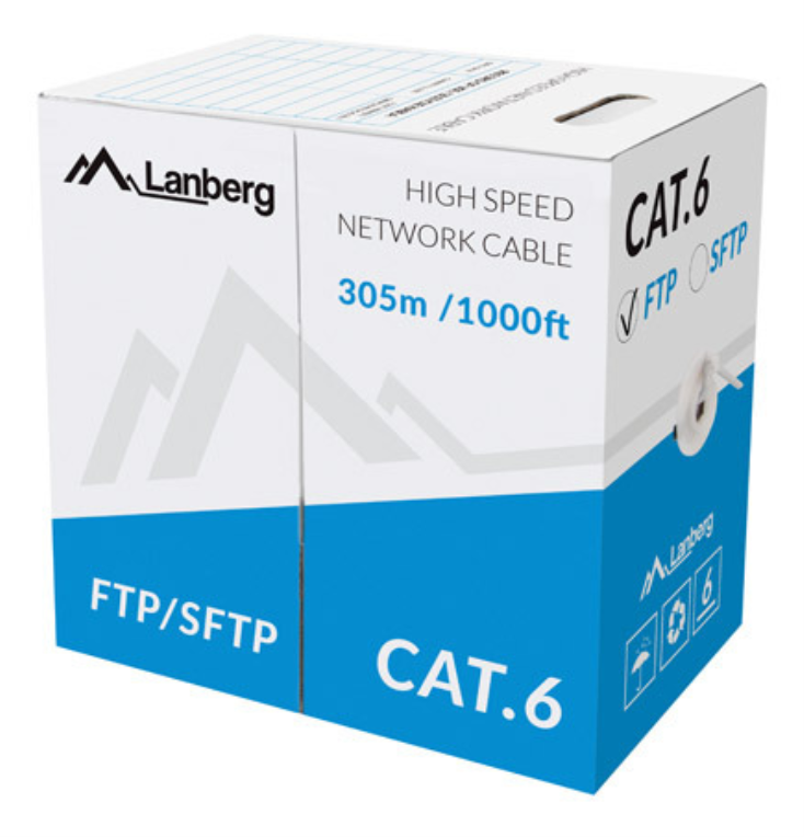 Lanberg LCF6-11CU-0305-S cable de red Gris 305 m Cat6 F/UTP (FTP)