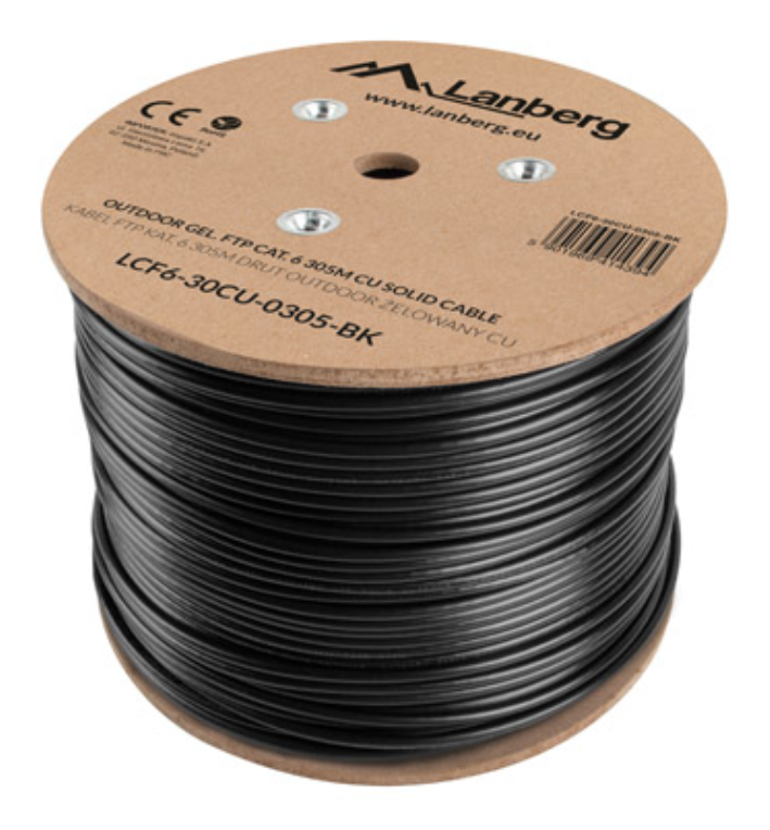 Lanberg LCF6-30CU-0305-BK cable de red Negro 305 m Cat6