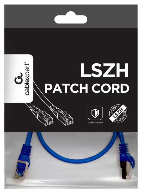 Gembird PP6A-LSZHCU-B-0.5M cable de red Azul 0,5 m Cat6a S/FTP (S-STP)