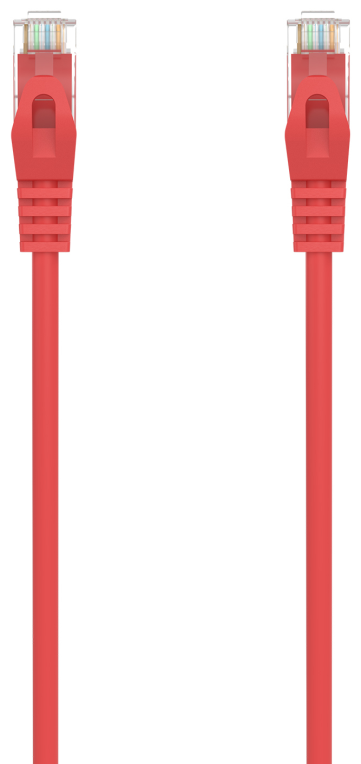 AISENS Cable de Red Latiguillo RJ45 LSZH Cat.6A 500 Mhz UTP AWG24, Rojo, 0.5M