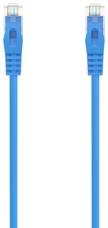 AISENS Cable de Red Latiguillo RJ45 LSZH Cat.6A 500 Mhz UTP AWG24, Azul, 0.5M