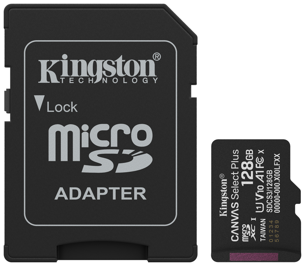 Kingston Technology 128GB microSDXC Canvas Select Plus Gen3 150MB/s A1 (Incluye adaptador de SD)