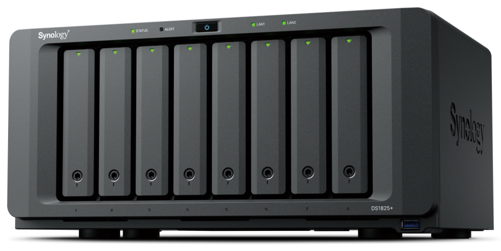 Synology DiskStation DS1825+ servidor de almacenamiento NAS Ryzen Embedded V1500B 8 GB DDR4 0 TB Negro