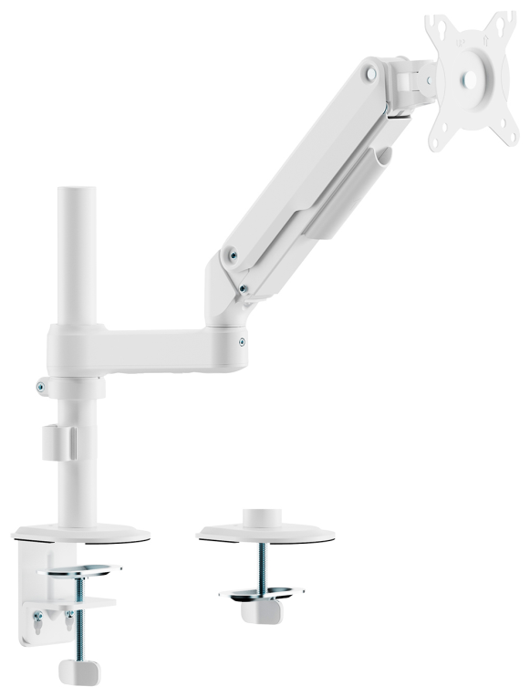 AISENS Soporte de Mesa Eco Contrapeso Giratorio e Inclinable para Monitor/TV 9kg (3 PIVOTES, 1 BRAZO) de 17-32, Blanco