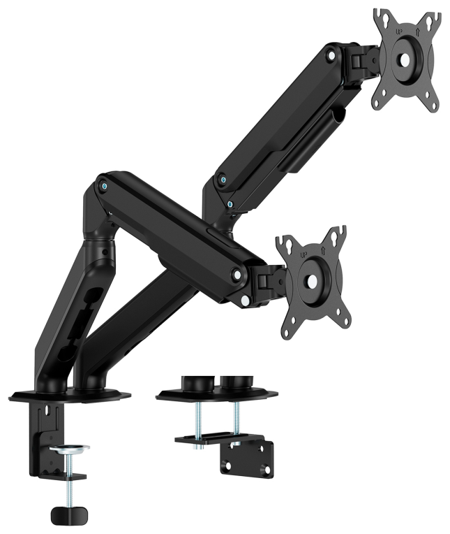 AISENS Soporte de Mesa Eco Contrapeso Giratorio e Inclinable para Monitor/TV 9kg (3 Pivotes, 2 Brazos) de 17-32, Negro